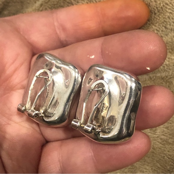 SIMON SEBBAG Sterling Silver Square Early Edition Earrings Made In Israel - Picture 17 of 17